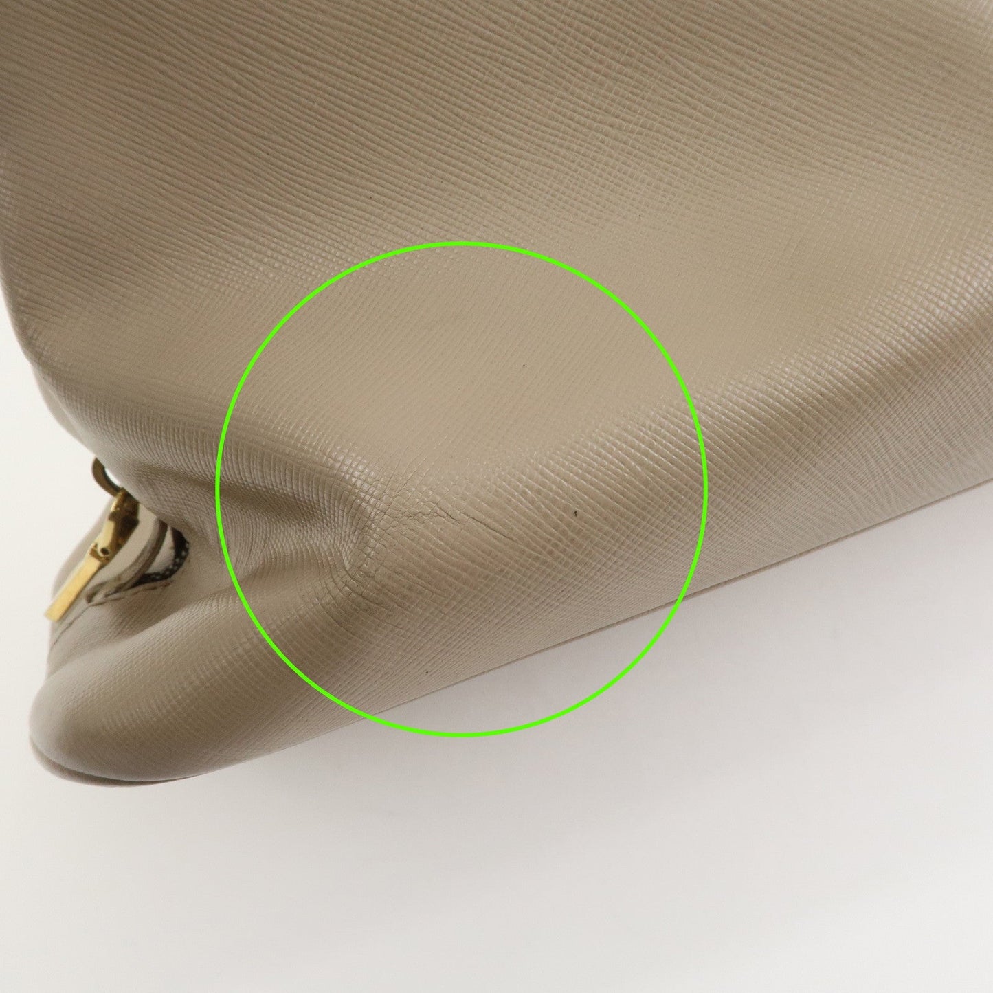 Prada Triangle Logo Saffiano Leather Hand Bag Greige BL0812【Pre-order】