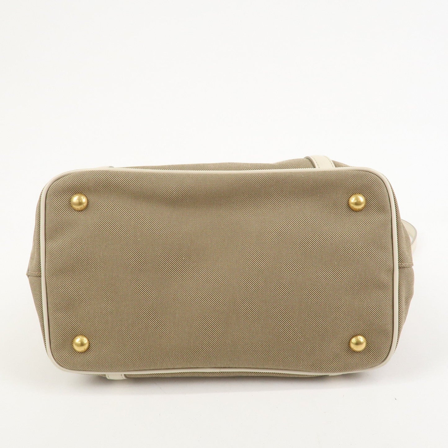 Prada Logo Jaquard Leather 2Way Hand Bag Shoulder Bag Beige White【Pre-order】