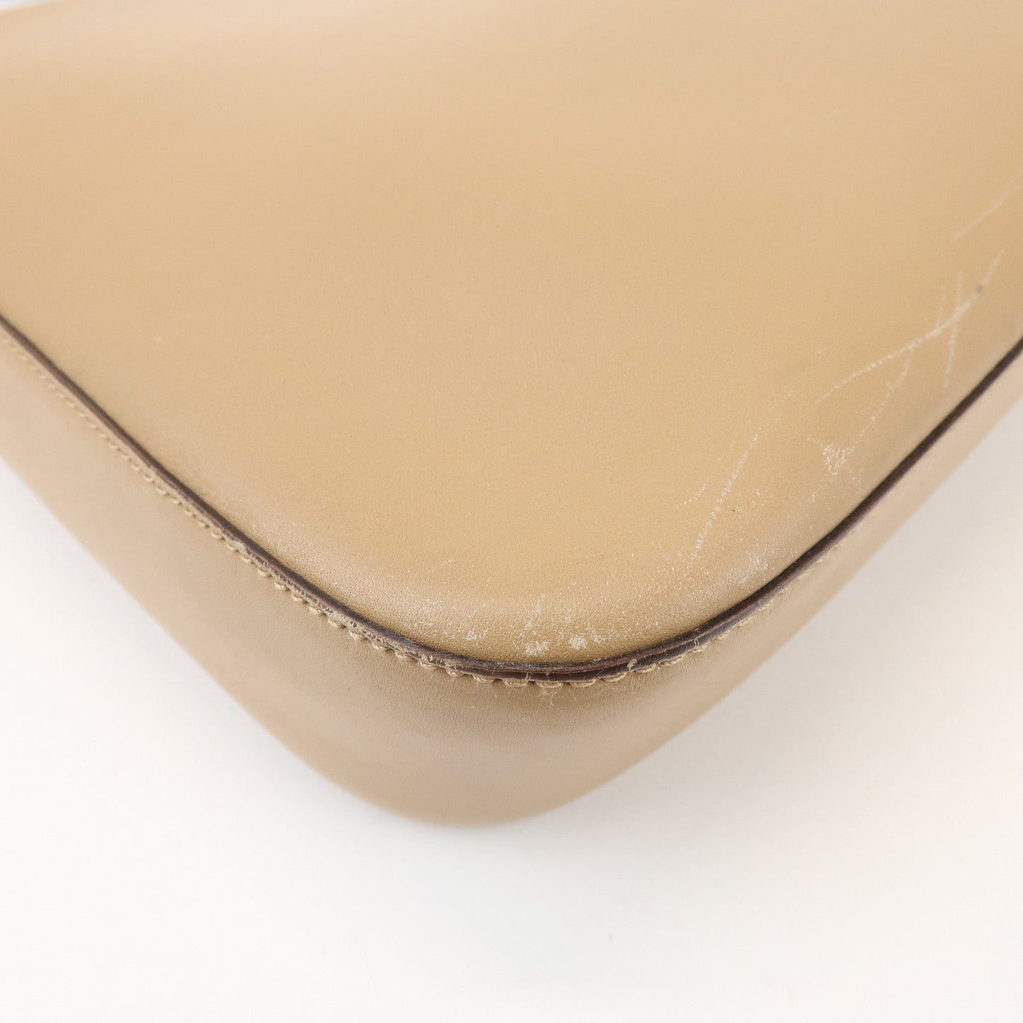 Prada Logo Leather Shoulder Bag Hand Bag Beige【Pre-order】