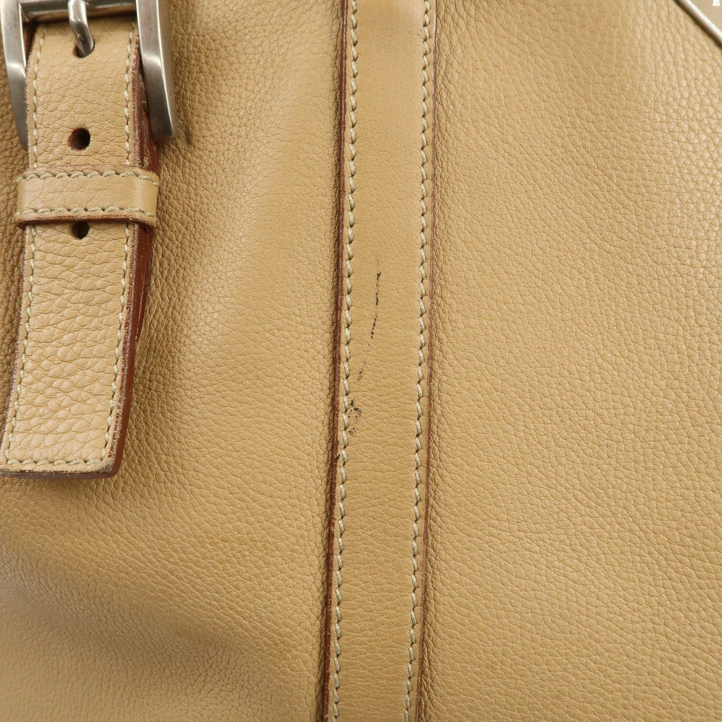 Prada Triangle Logo Leather Shoulder Bag Hand Bag Beige【Pre-order】