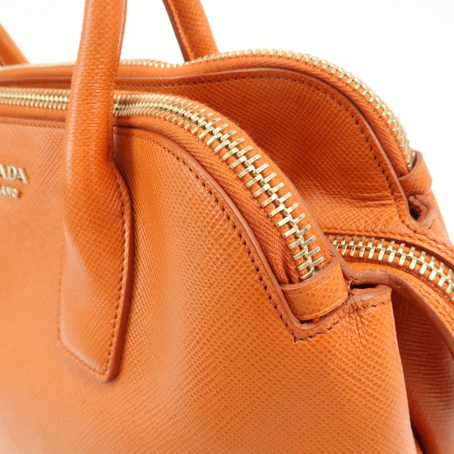 Prada Logo Saffiano Leather Hand Bag Orange BN2560【Pre-order】