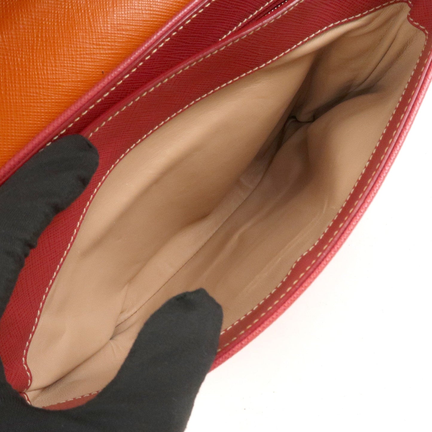 Prada Saffiano Leather 2 Way Bag Tote Bag Shoulder Bag Orange Red【Pre-order】