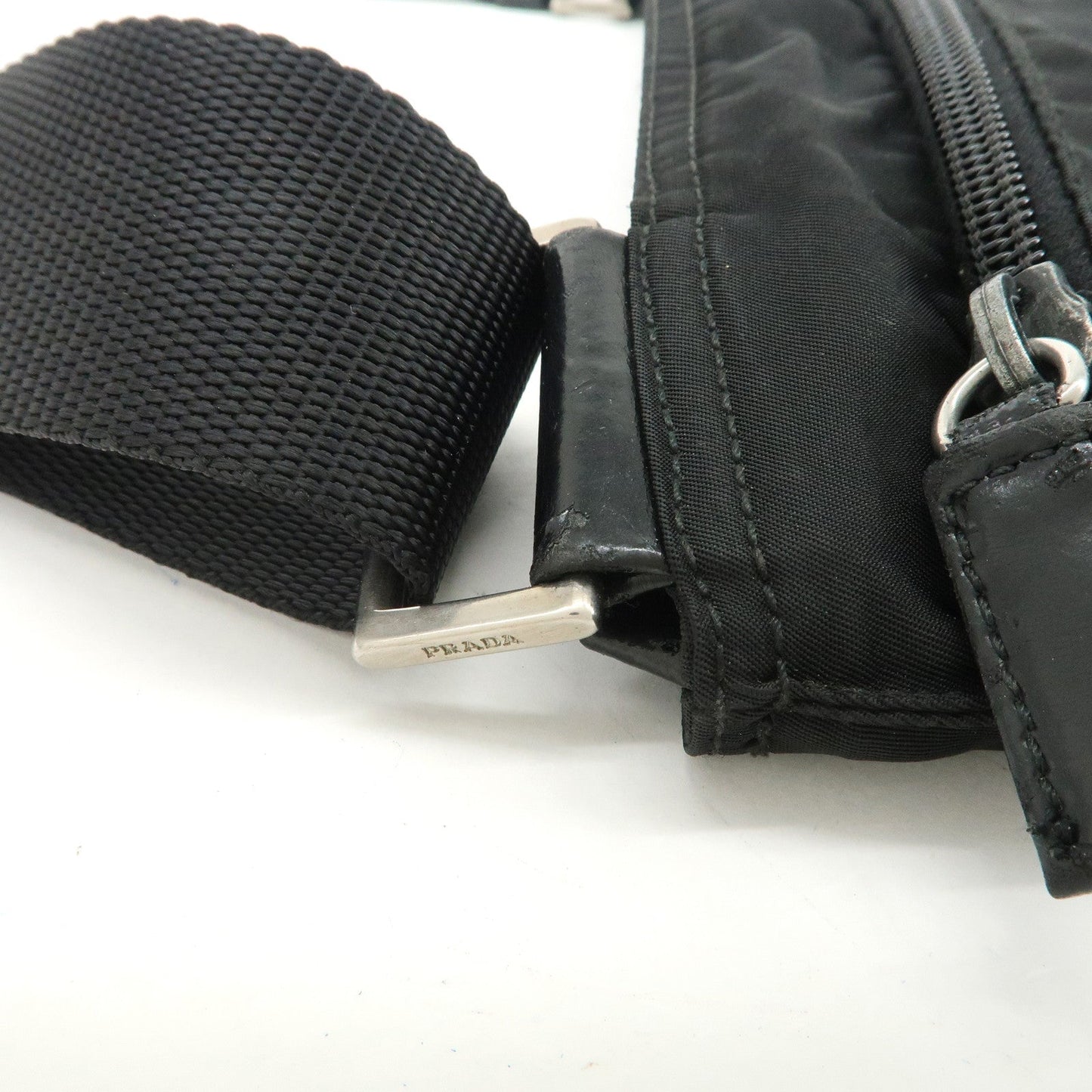 Prada Triangle Logo Nylon Leather Shoulder Bag Crossbody Bag Black【Pre-order】