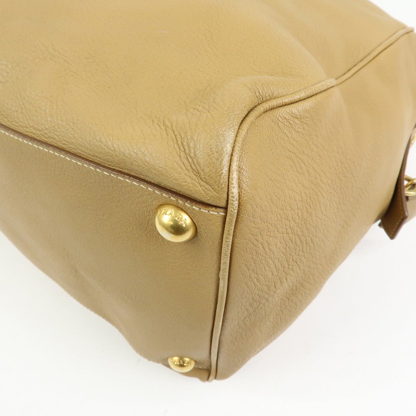 Prada Logo Leather Boston Bag Hand Bag Travel Bag Brown【Pre-order】