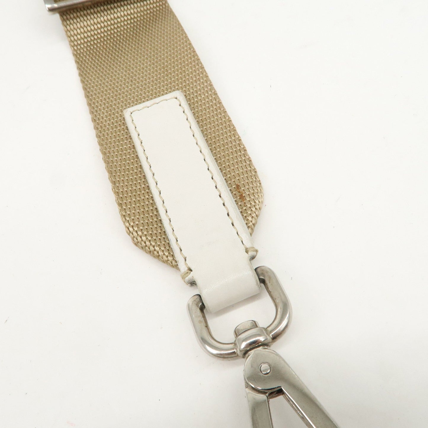 Prada Triangle Logo Leather Nylon Shoulder Bag White Beige【Pre-order】