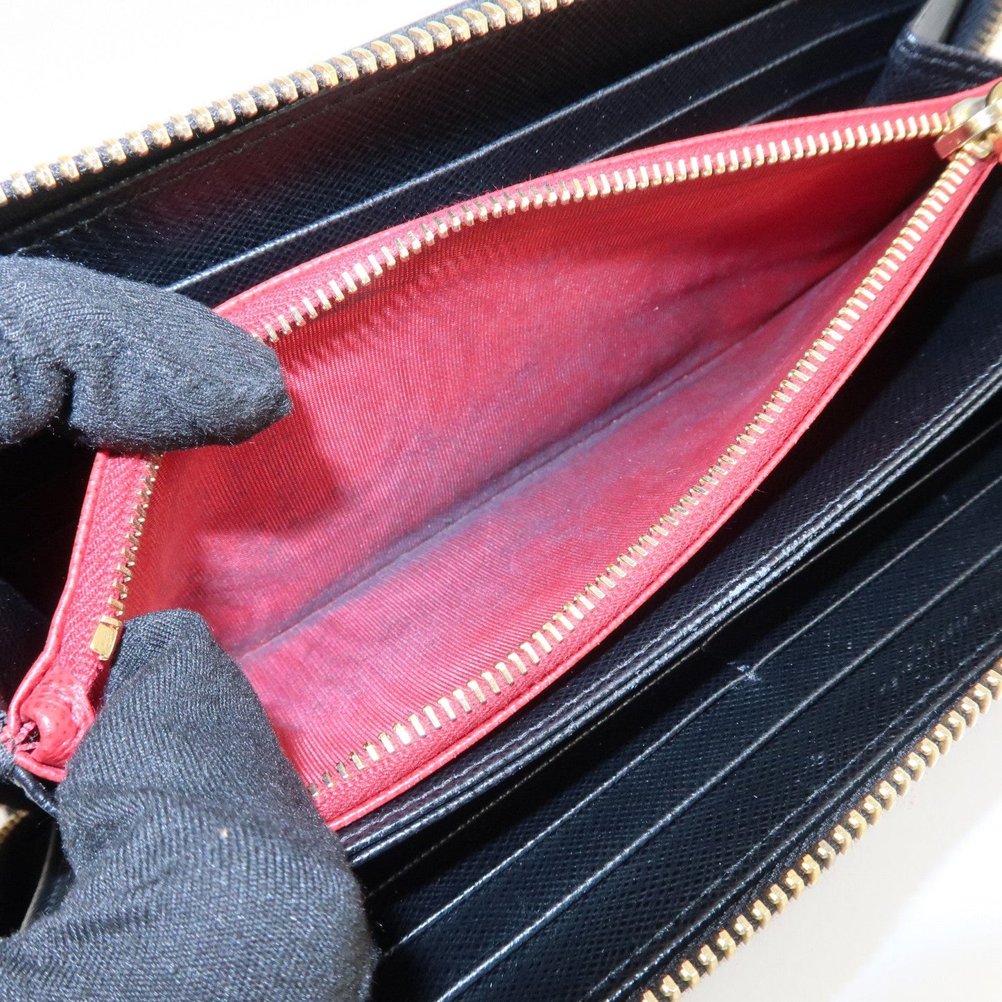 Prada Logo Saffiano Leather Zippy Long Wallet Black 1ML506【Pre-order】
