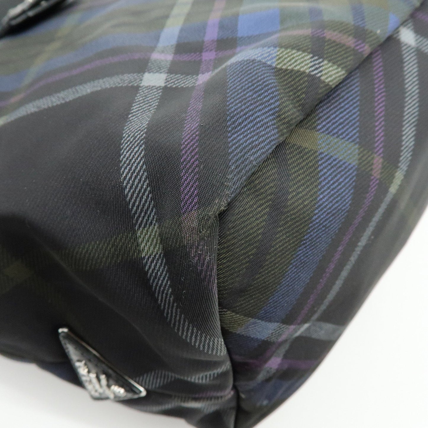 Prada Triangle Logo Plaid Nylon Leather 2Way Bag Hand Shoulder Bag【Pre-order】