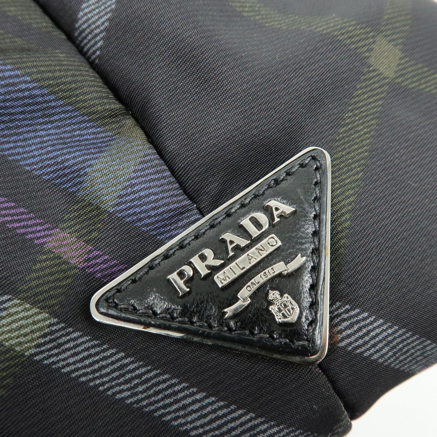 Prada Triangle Logo Plaid Nylon Leather 2Way Bag Hand Shoulder Bag【Pre-order】
