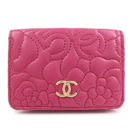 Chanel COCO Mark Lamb Skin Tri-fold Compact Wallet【Pre-order】