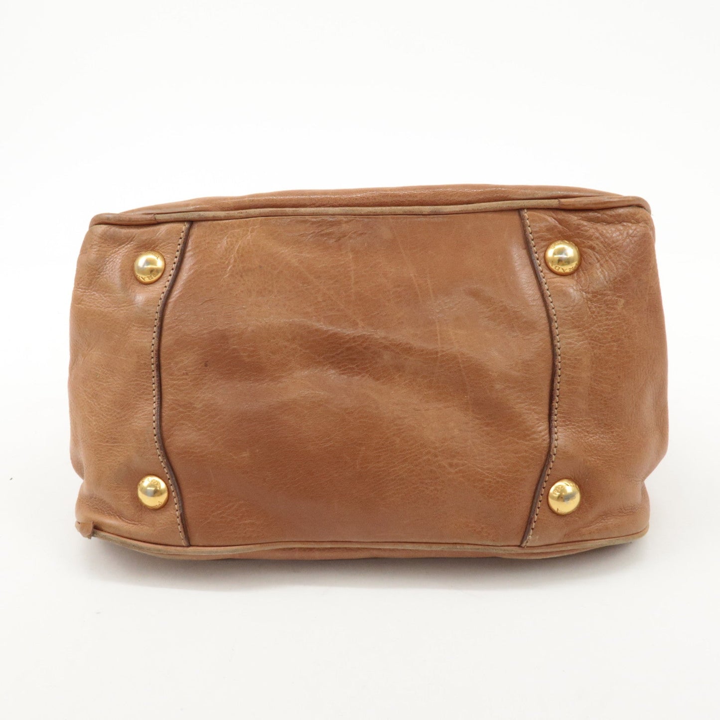 Prada Logo Leather Ribbon 2Way Bag Hand Bag Brown BN2245 Used【Pre-order】