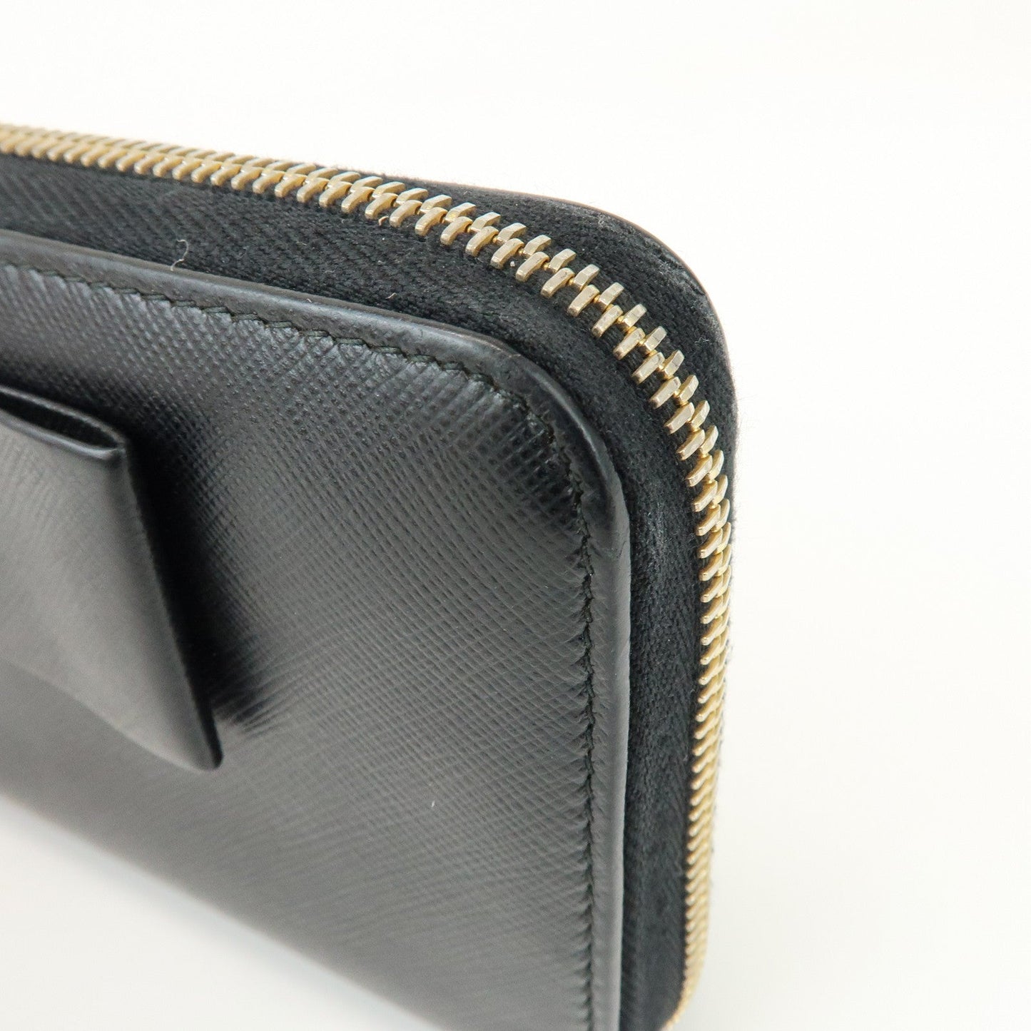 Prada Saffiano Leather Ribbon Round Zippy Wallet Black 1M0506【Pre-order】