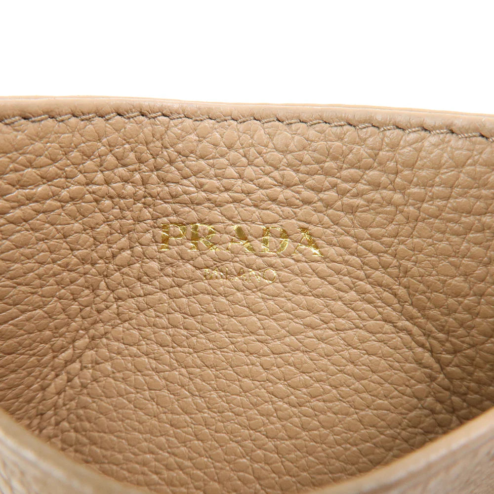 Prada Leather Card Case Card Holder Beige【Pre-order】