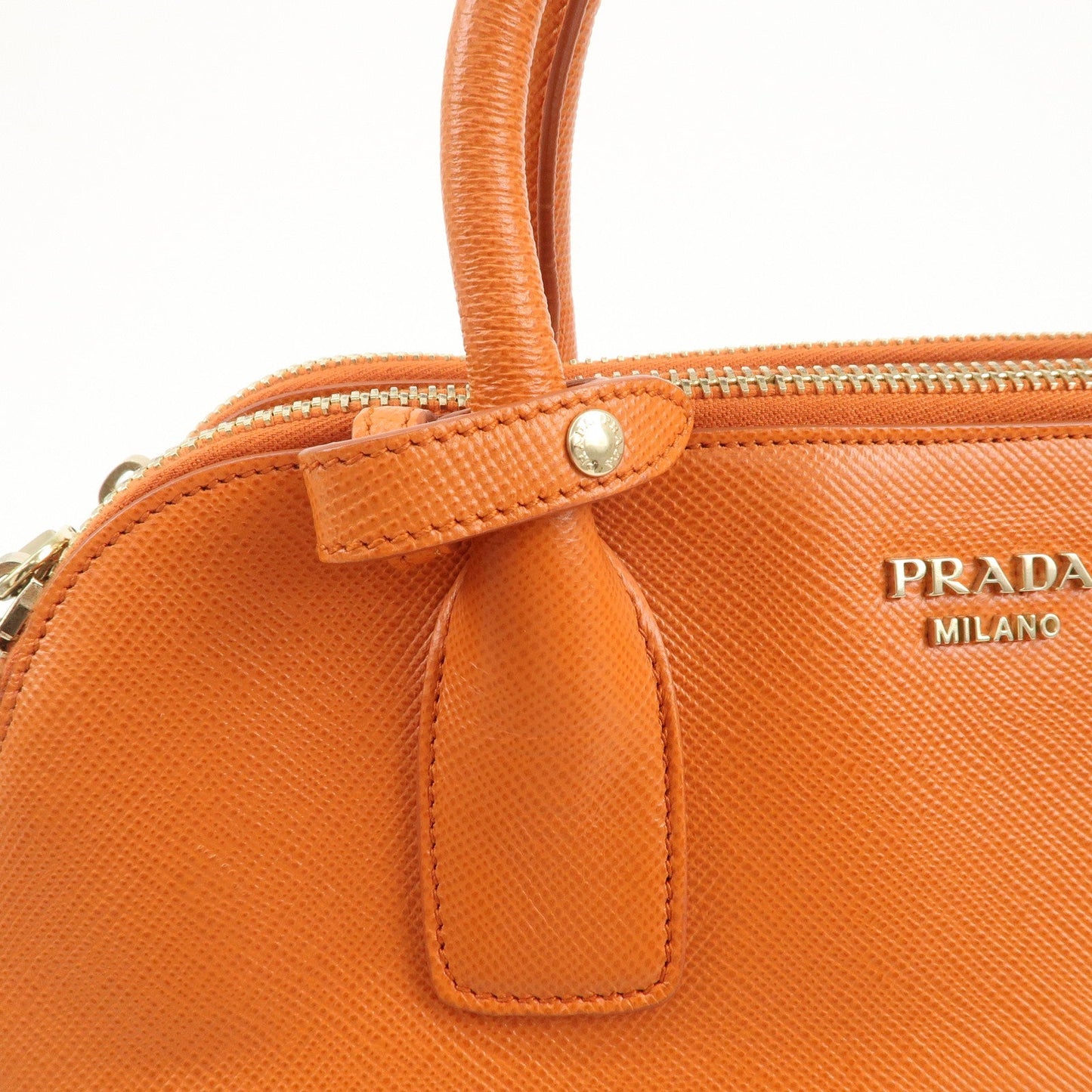 Prada Logo Saffiano Leather Hand Bag Orange BN2560【Pre-order】