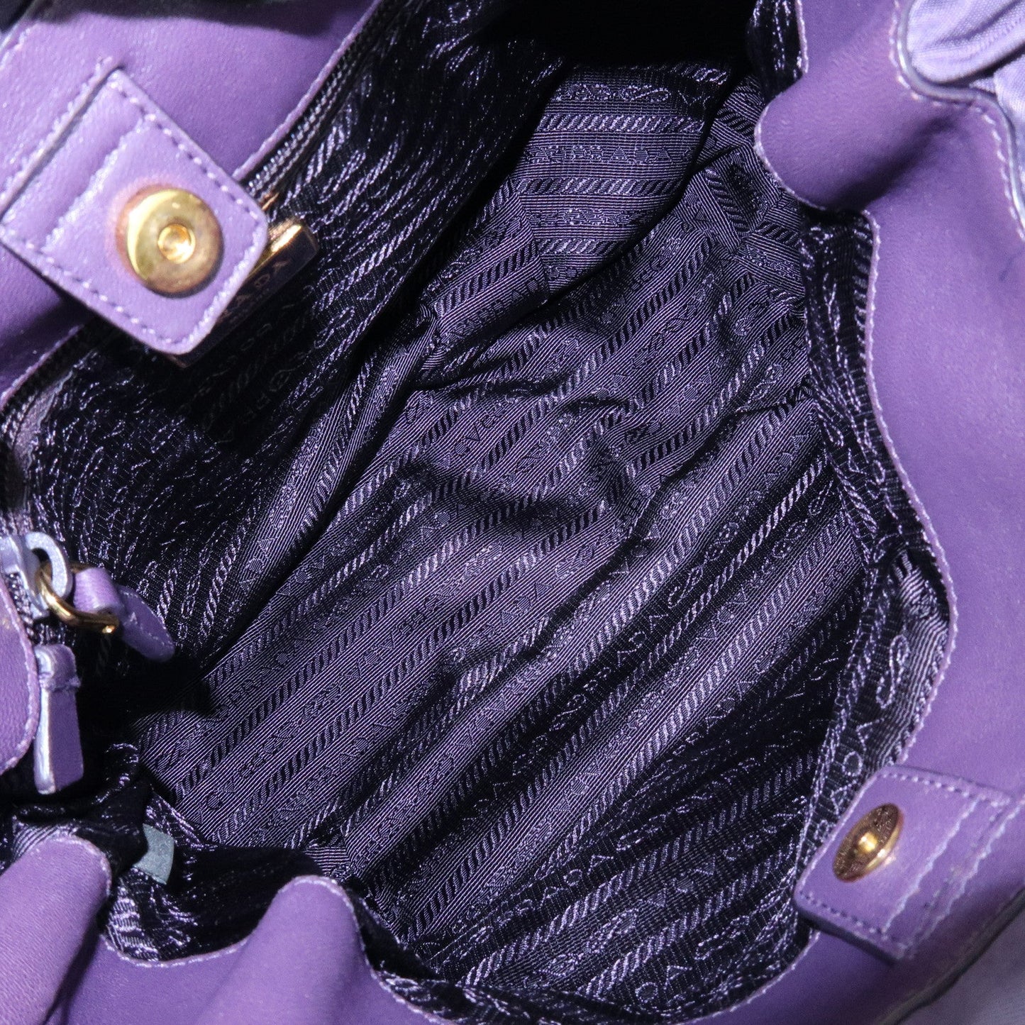 Prada Ribbon Nylon Leather Shoulder Bag Hand Bag Purple BR4237【Pre-order】