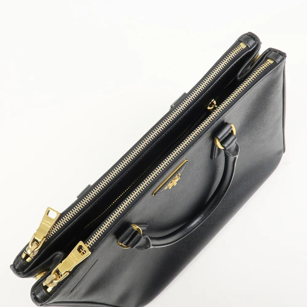 Prada Triangle Logo Galleria Saffiano Leather 2Way Bag Black【Pre-order】
