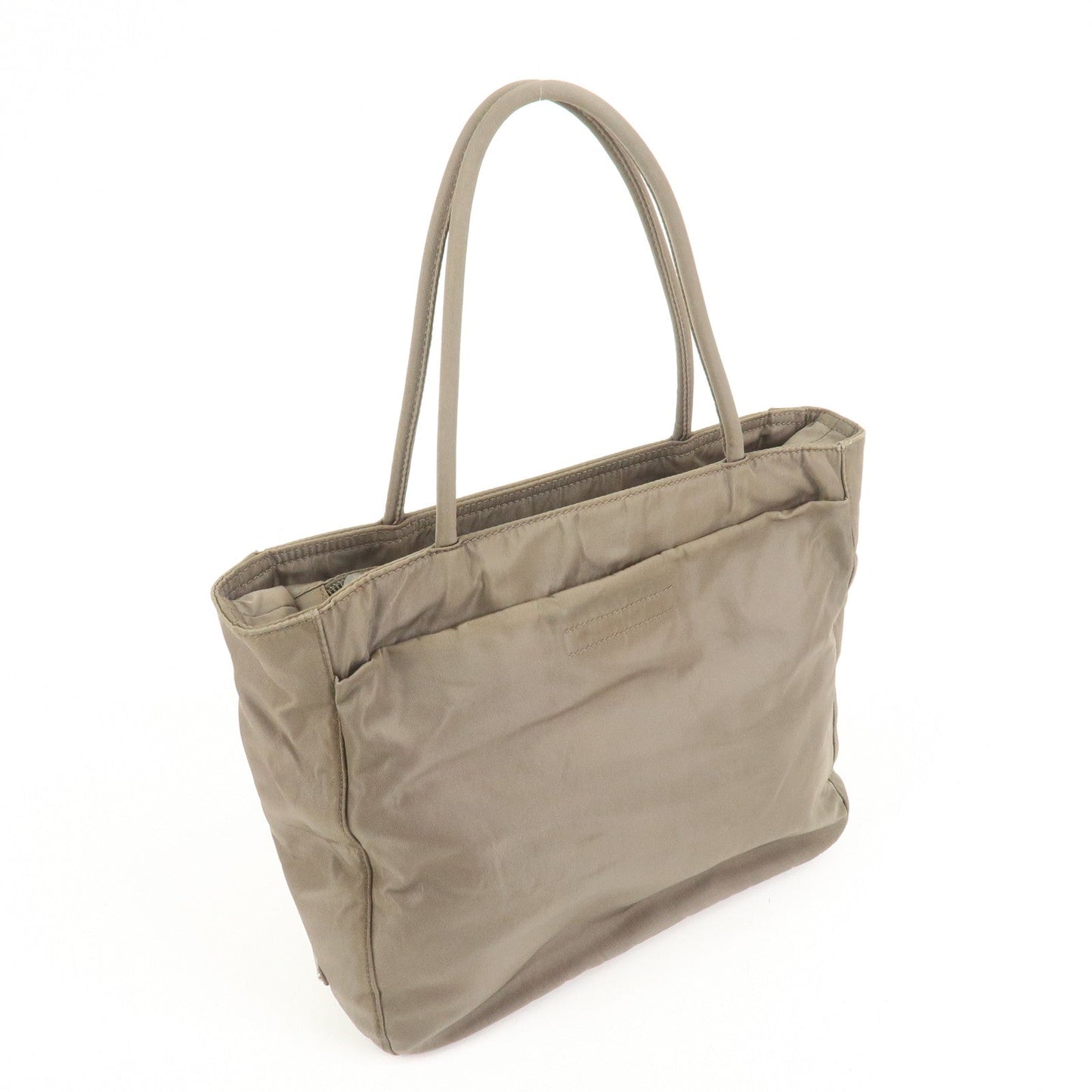 Prada Triangle Logo Nylon Tote Bag Hand Bag Gray【Pre-order】