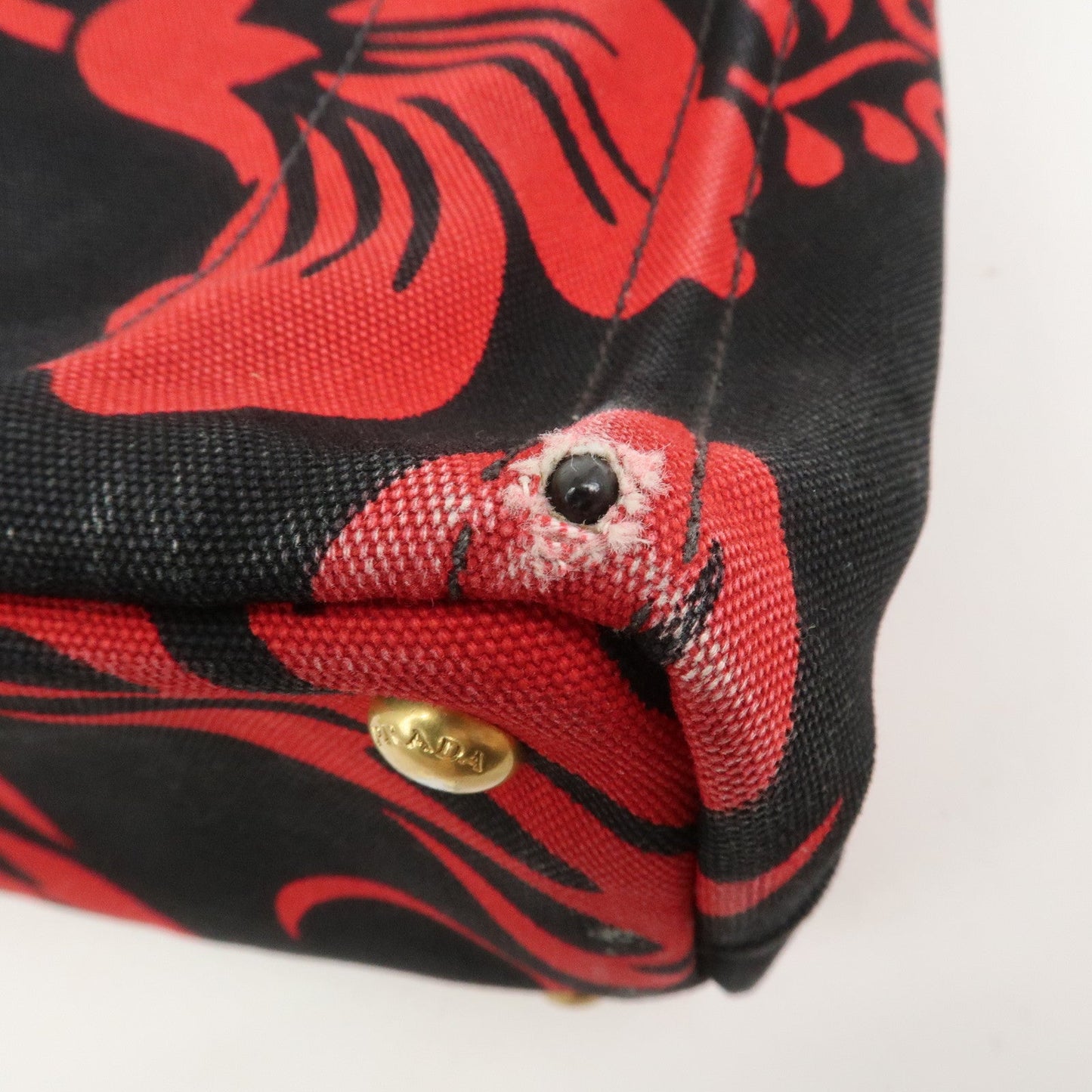 Prada Canapa Mini 2Way Bag Tote Bag Black Red BN2439G【Pre-order】