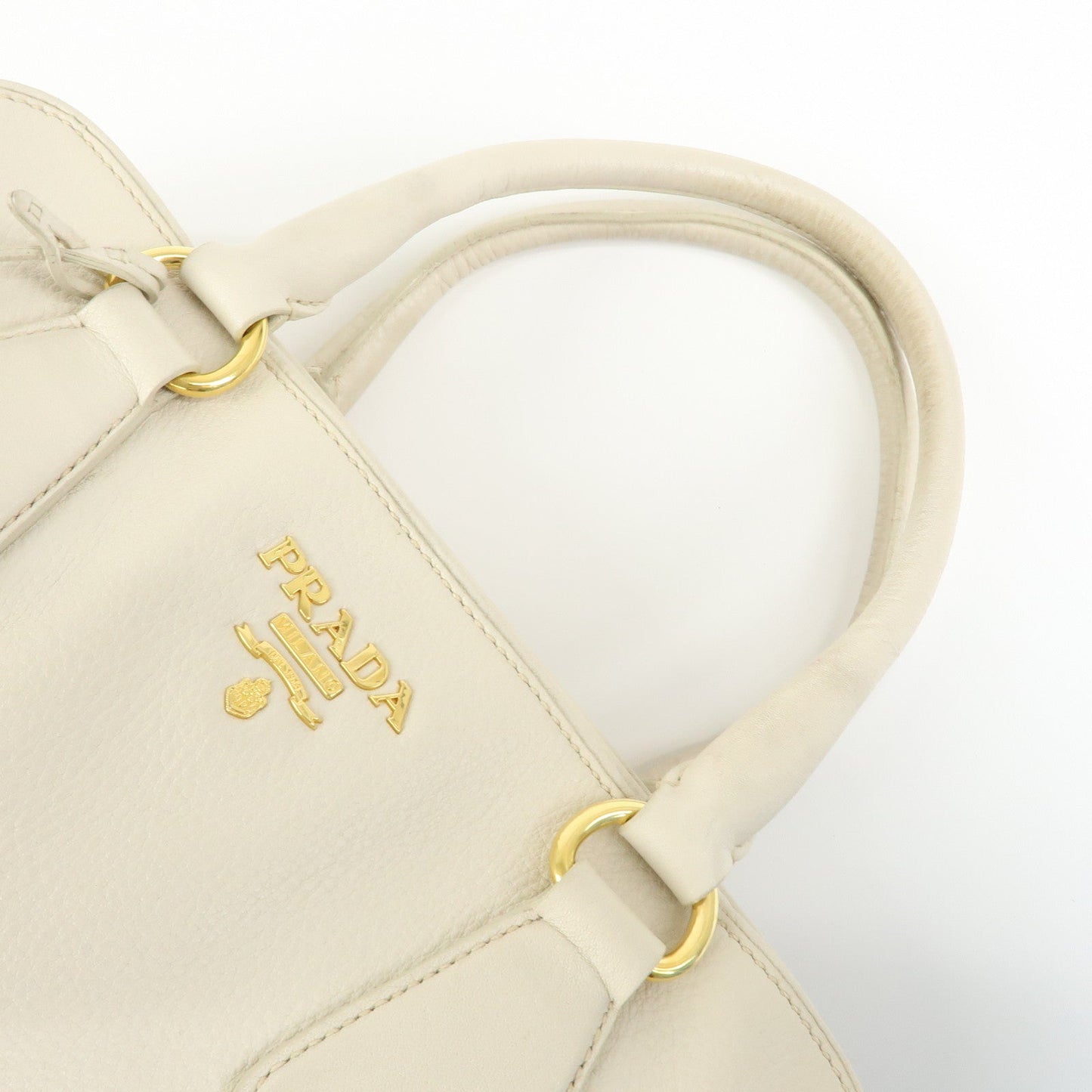 Prada Vitello Daino Leather Hand Bag Ivory BL0804【Pre-order】