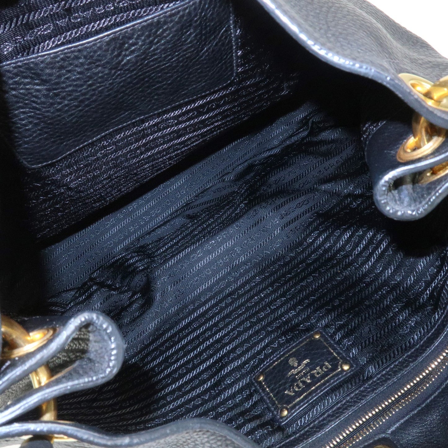 Prada Logo Leather Shoulder Bag Hand Bag Black【Pre-order】