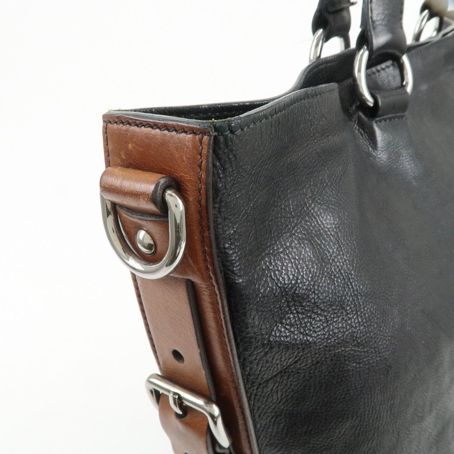 Prada Leather 2Way Bag Tote Bag Shoulder Bag Black VA0801【Pre-order】