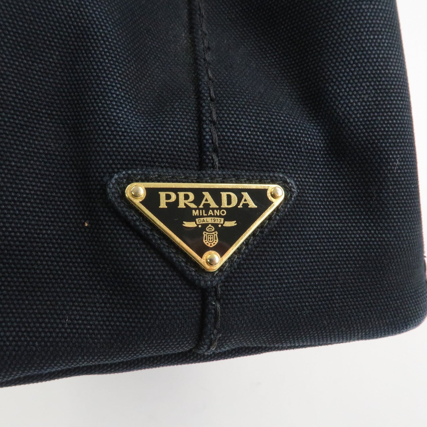 Prada Canapa Mini Triangle Logo Canvas 2Way Hand Bag Black 1BG439【Pre-order】
