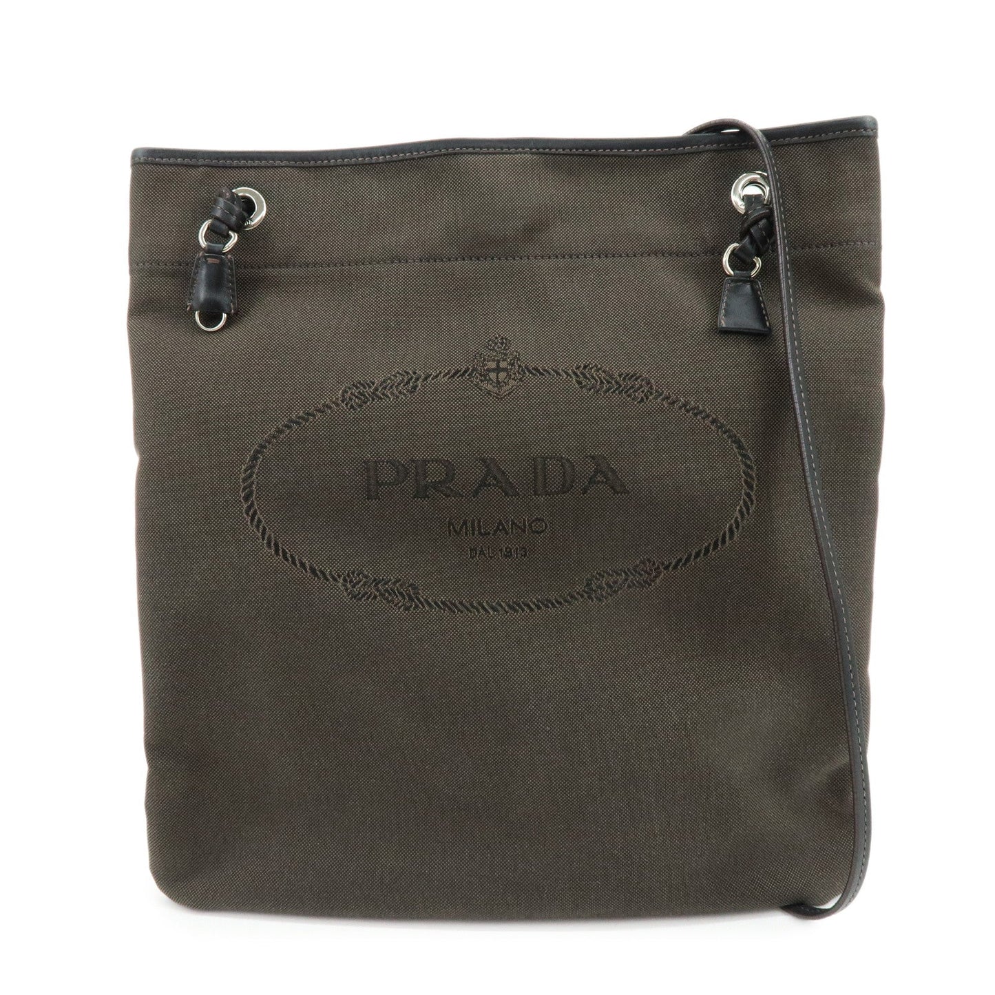 Prada Logo Jacquard Leather Shoulder Bag Crossbody Bag Dark Brown【Pre-order】