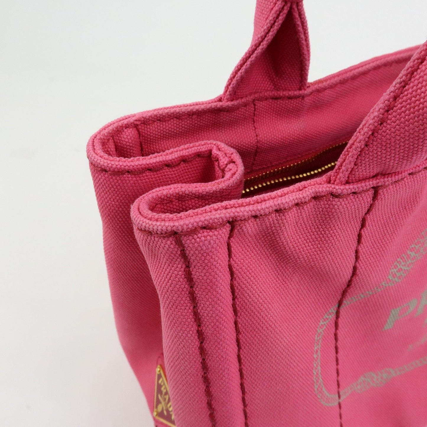 Prada Triangle Logo Canapa Mini 2Way Hand Shoulder Bag Pink B2439G【Pre-order】