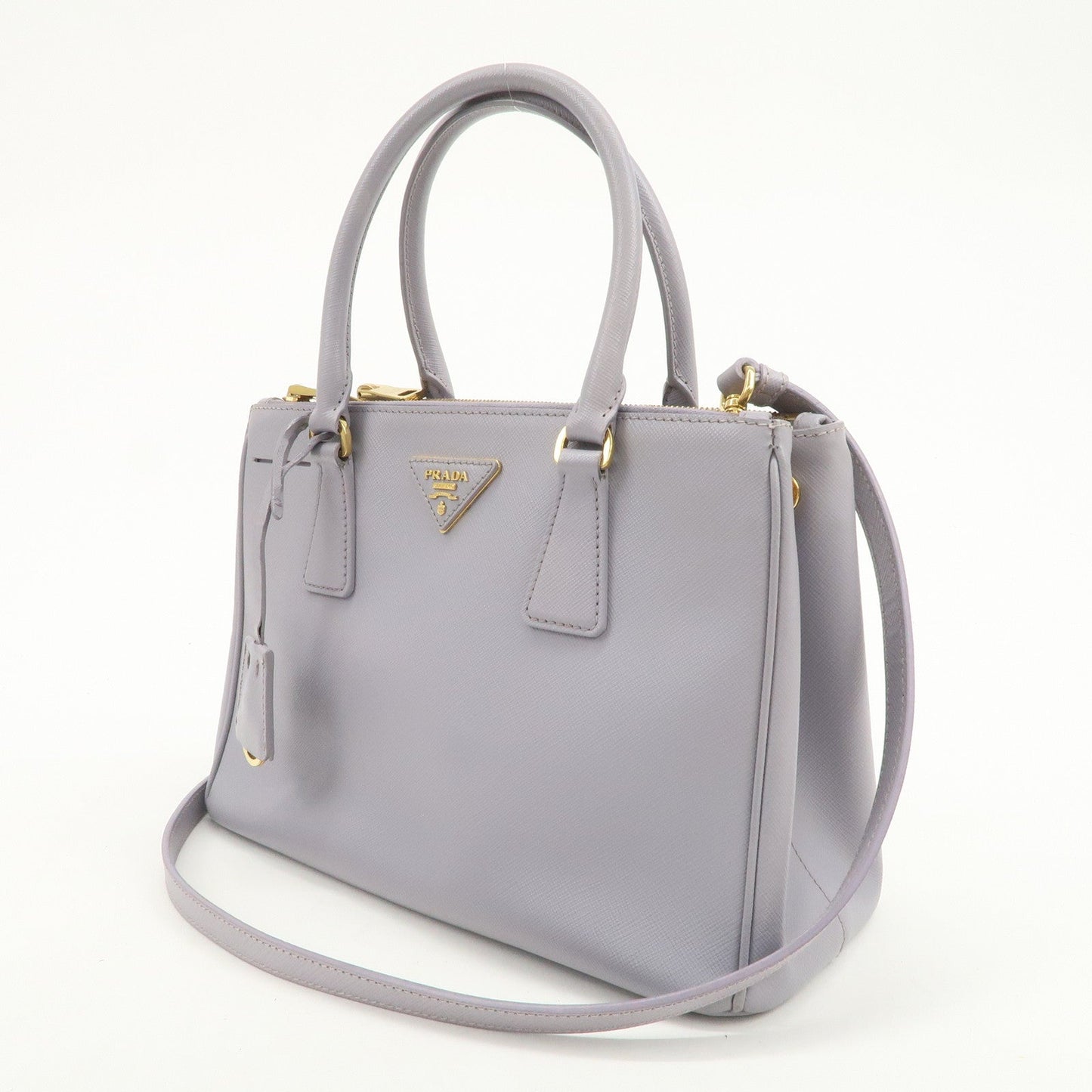 Prada Traingle Logo Galleria 2Way Shoulder Hand Bag Lavender 1BA863【Pre-order】