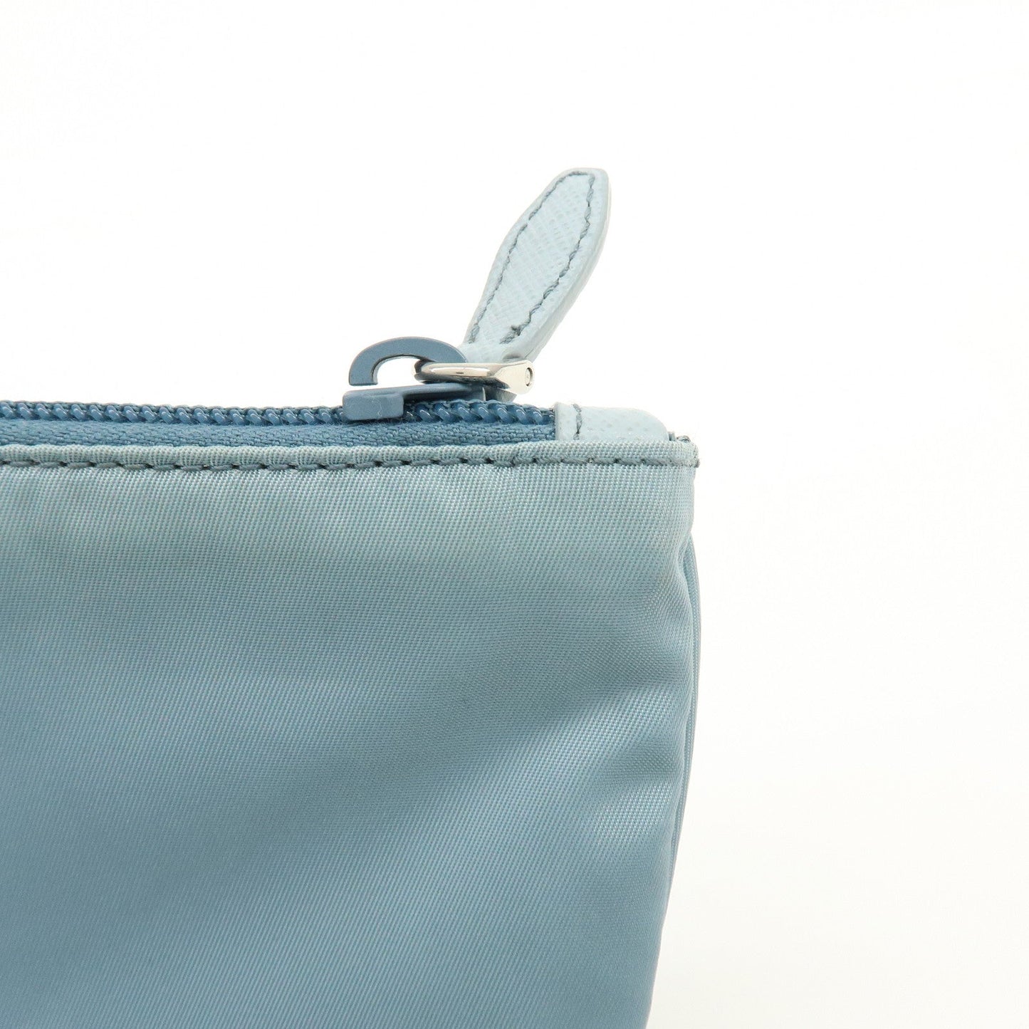 Prada Triangle Logo TESSUTO IMPUNTU Nylon Pouch Light Blue 1NH545【Pre-order】