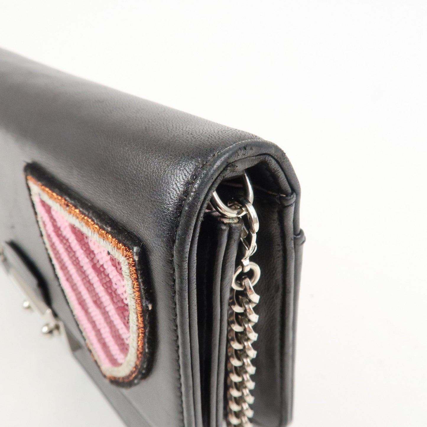 Christian Dior Leather Chain Shoulder Bag Heart Embroidery【Pre-order】