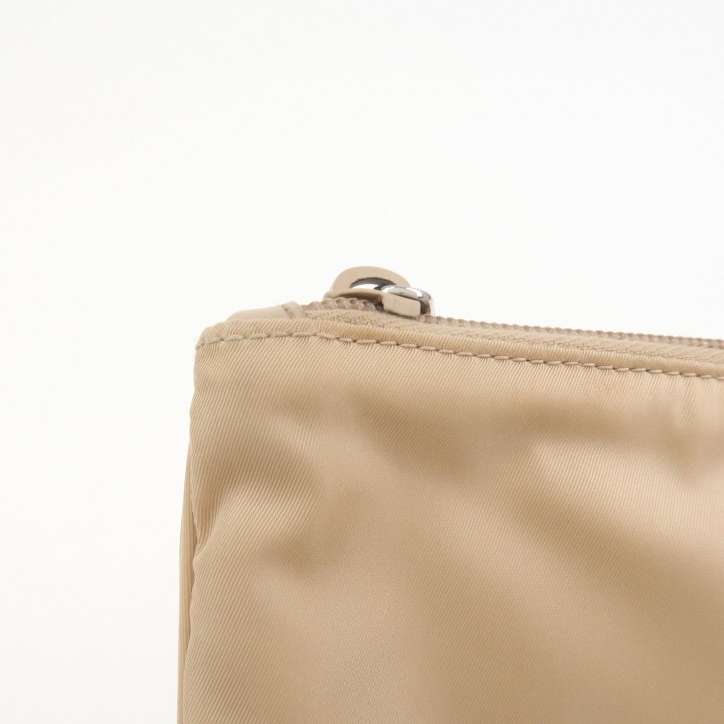 Prada Triangle Logo TESSUTO Hand Bag Pouch Beige 1NH545【Pre-order】