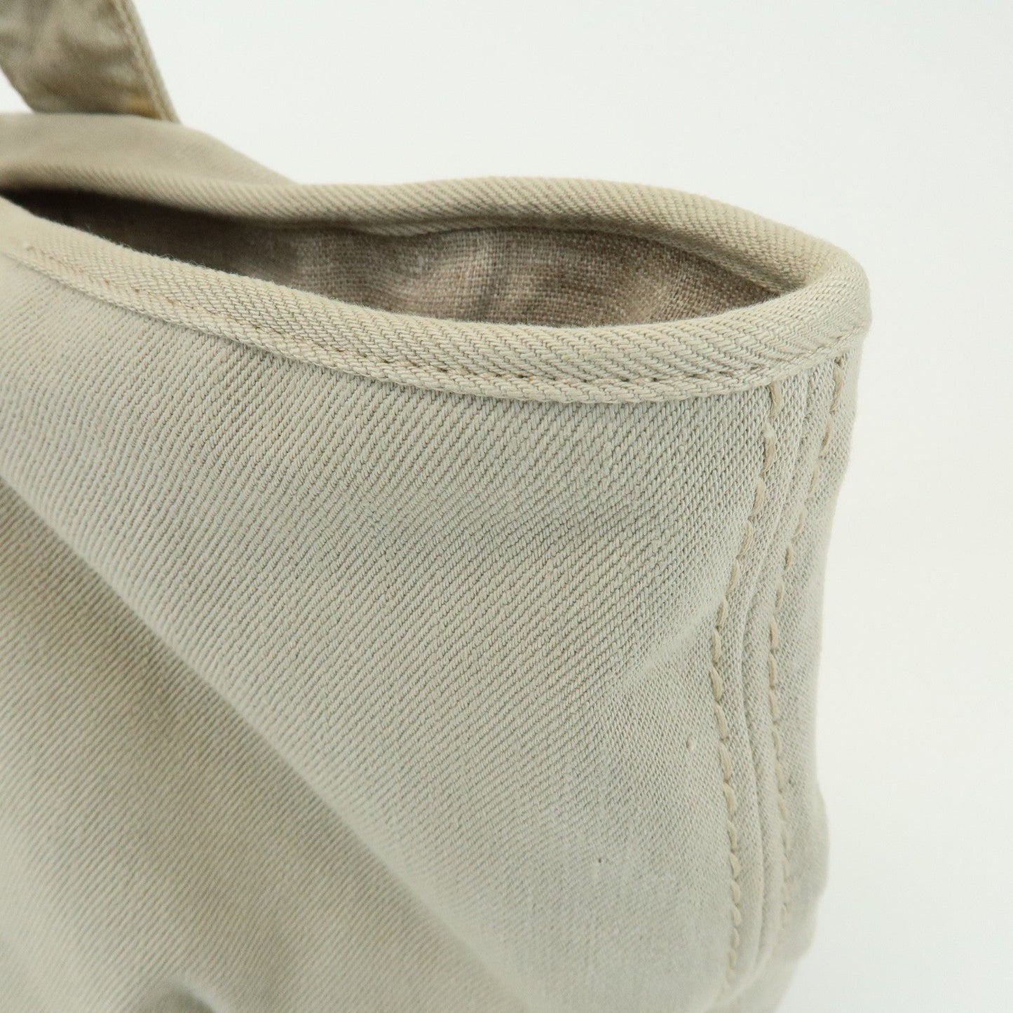 Prada Triangle Logo Denim Tote Bag Shoulder Bag Light Beige BN2091【Pre-order】