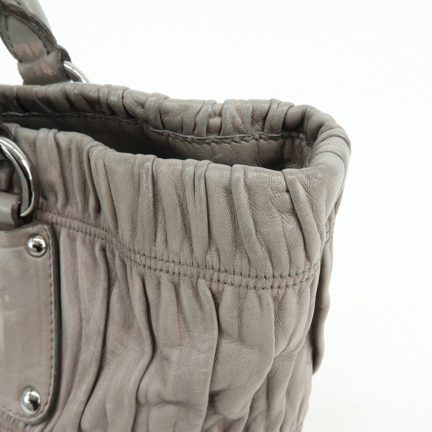 Prada Logo Leather 2Way Bag Hand Bag Shoulder Bag Gray【Pre-order】
