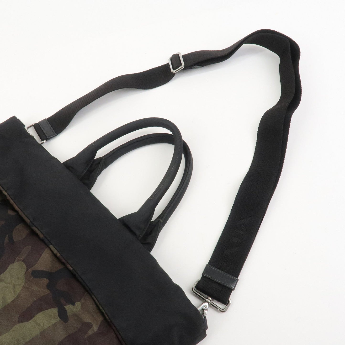 Prada Triangle Logo Nylon 2Way Hand Shoulder Bag Black Khaki BN1959【Pre-order】