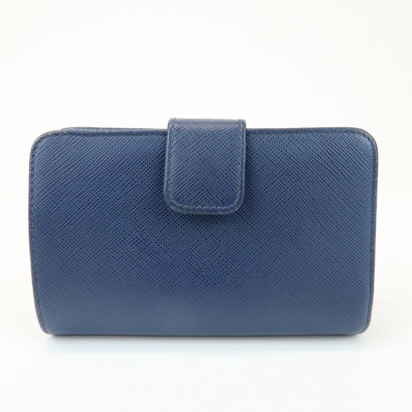Prada Saffiano Leather Compact Wallet Navy Gold 1ML225【Pre-order】