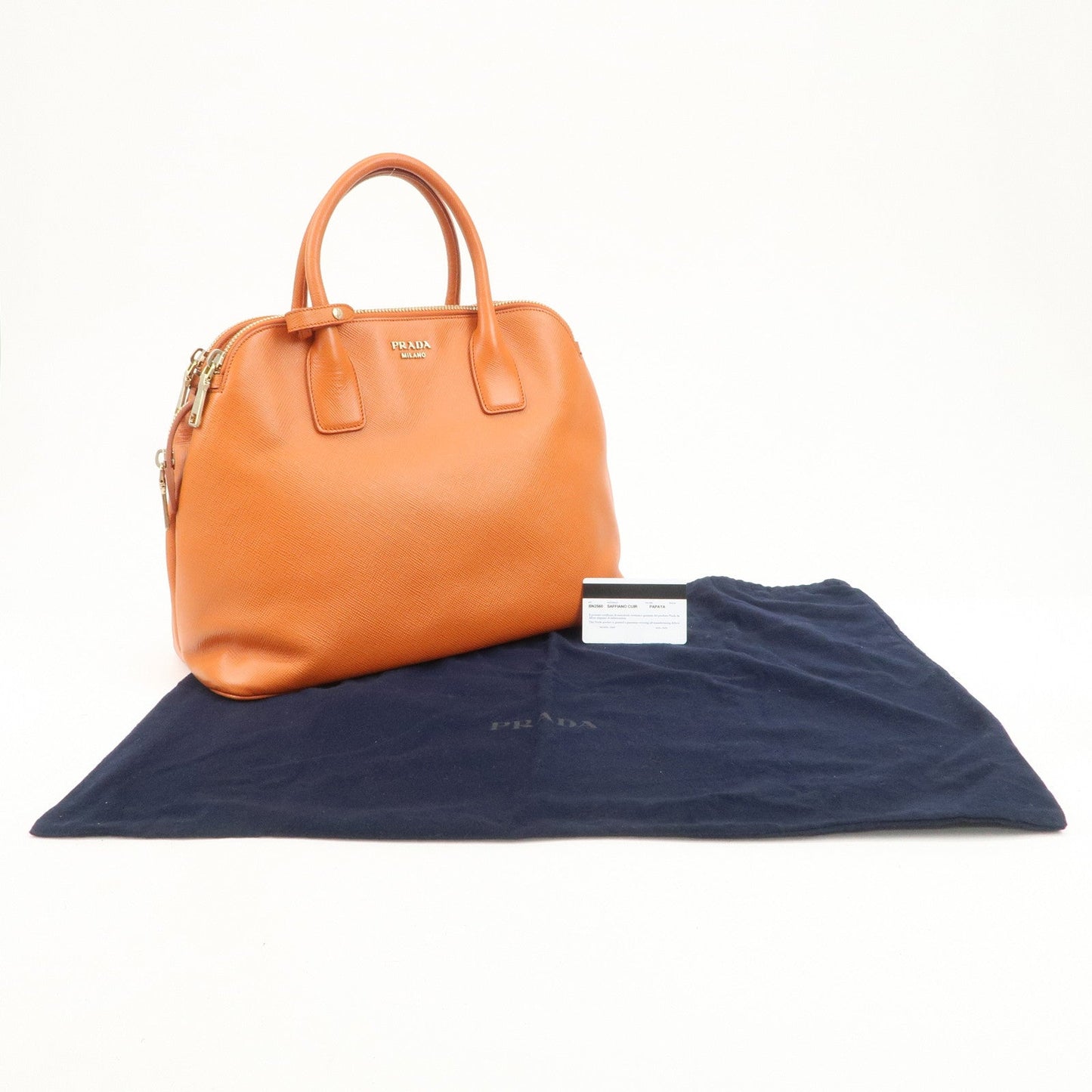 Prada Logo Saffiano Leather Hand Bag Orange BN2560【Pre-order】