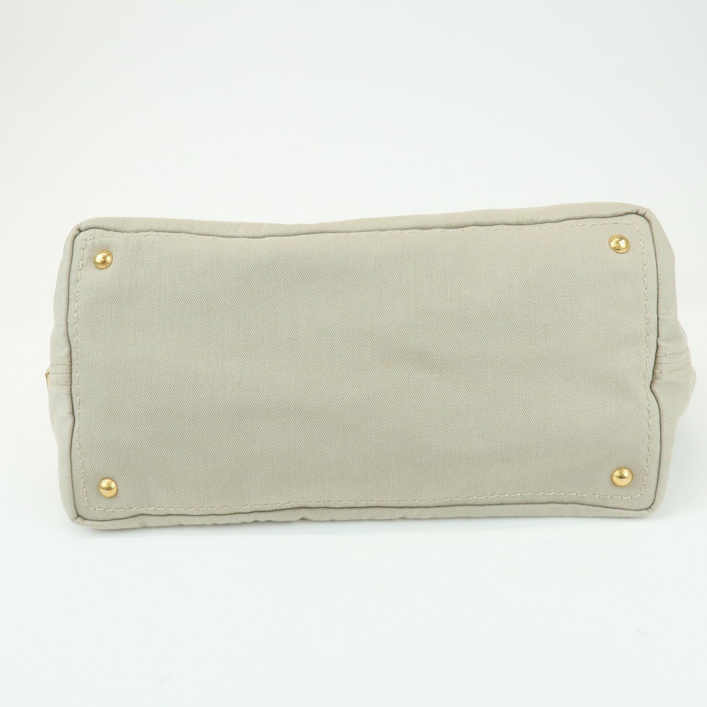 Prada Triangle Logo Denim Tote Bag Shoulder Bag Light Beige BN2091【Pre-order】