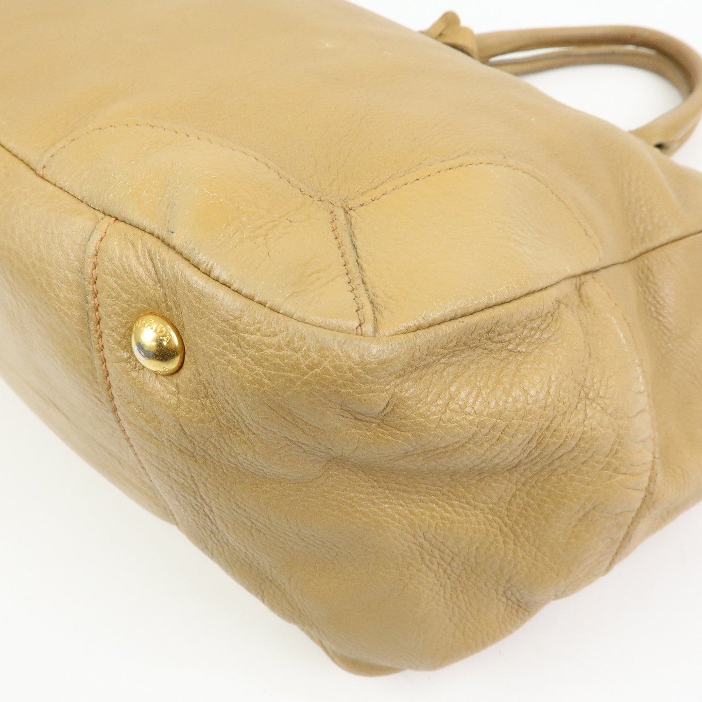 Prada Calf Leather 2Way Bag Hand Bag Shoulder Bag Beige【Pre-order】