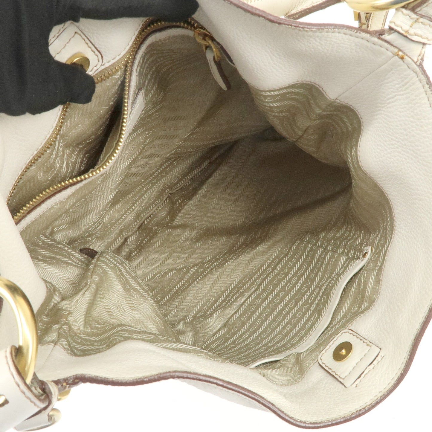 Prada Logo Shoulder Bag Hand Bag Ivory【Pre-order】
