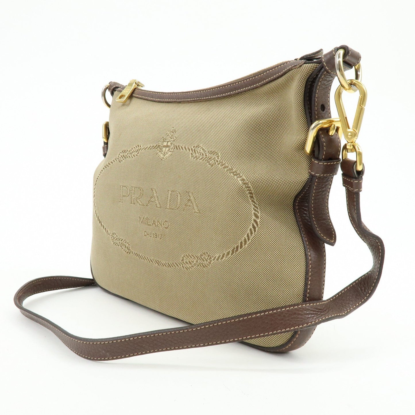 Prada Logo Jacguard Leather Shoulder Bag Crossbody Bag Brown【Pre-order】