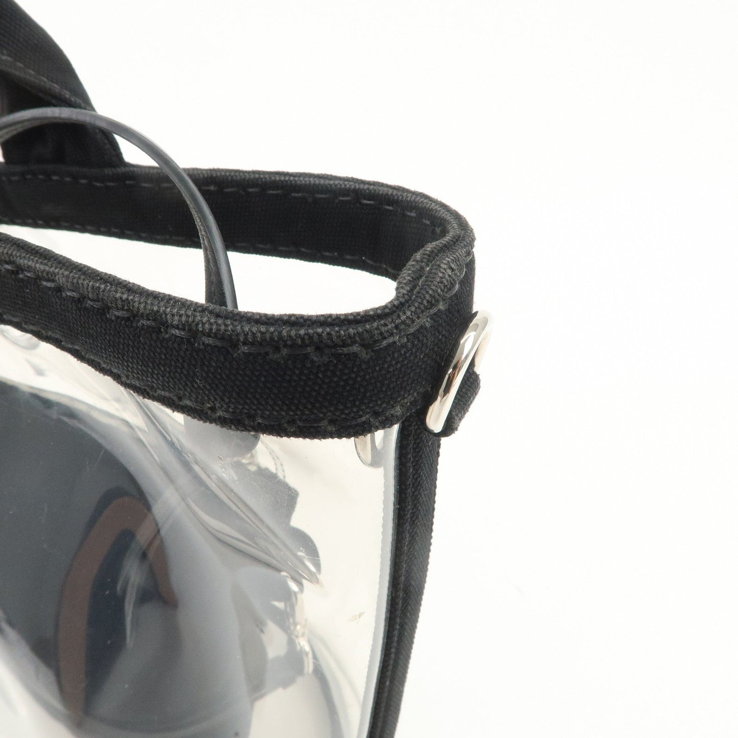 Prada Canvas Vinyl Leather 2Way Hand Bag Clear Black 1BG187【Pre-order】