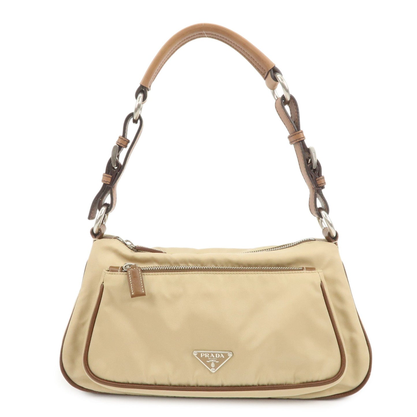Prada Triangle Logo Nylon Saffiano Leather Shoulder Bag Hand Bag【Pre-order】