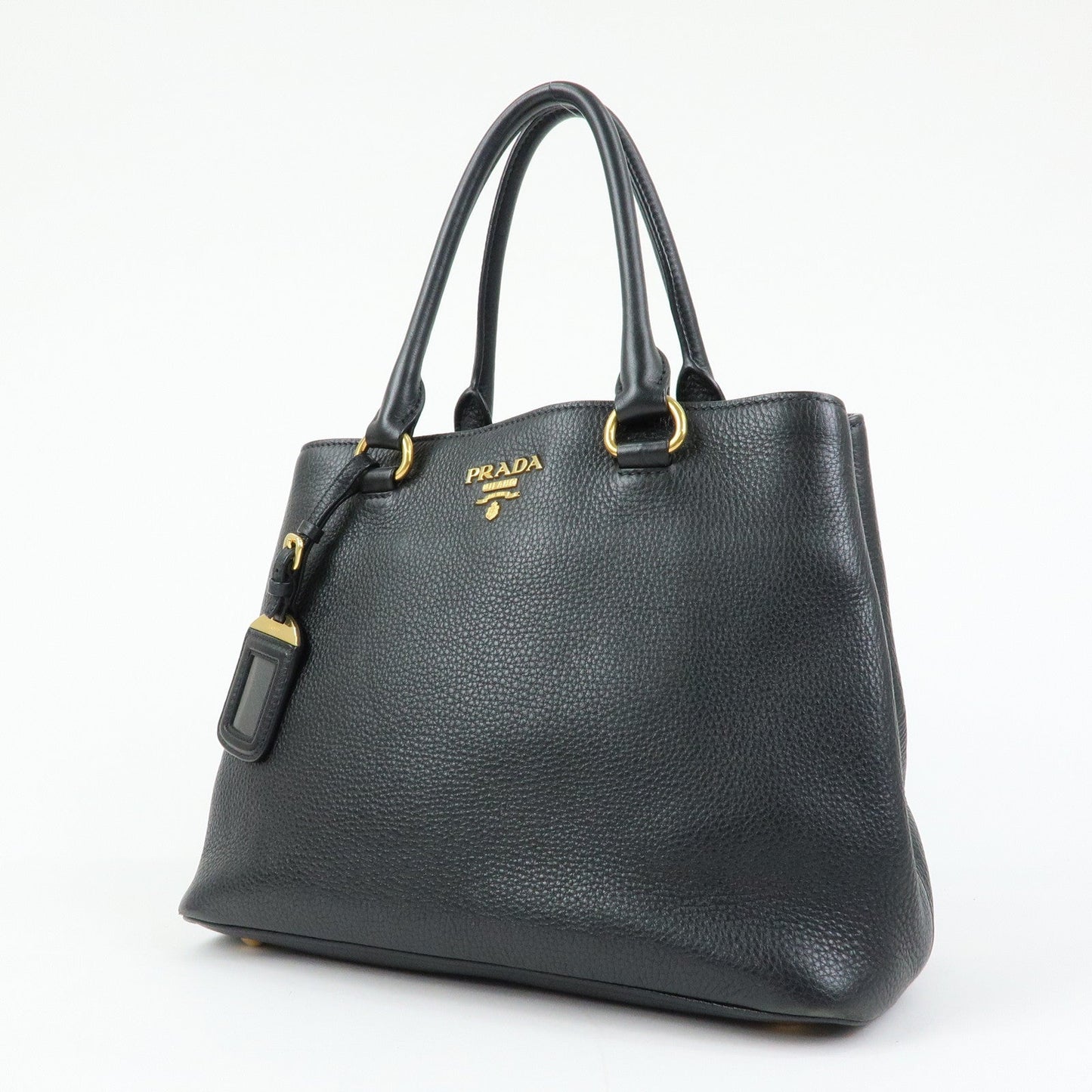 Prada Logo Calf Leather Tote Bag Hand Bag Black【Pre-order】