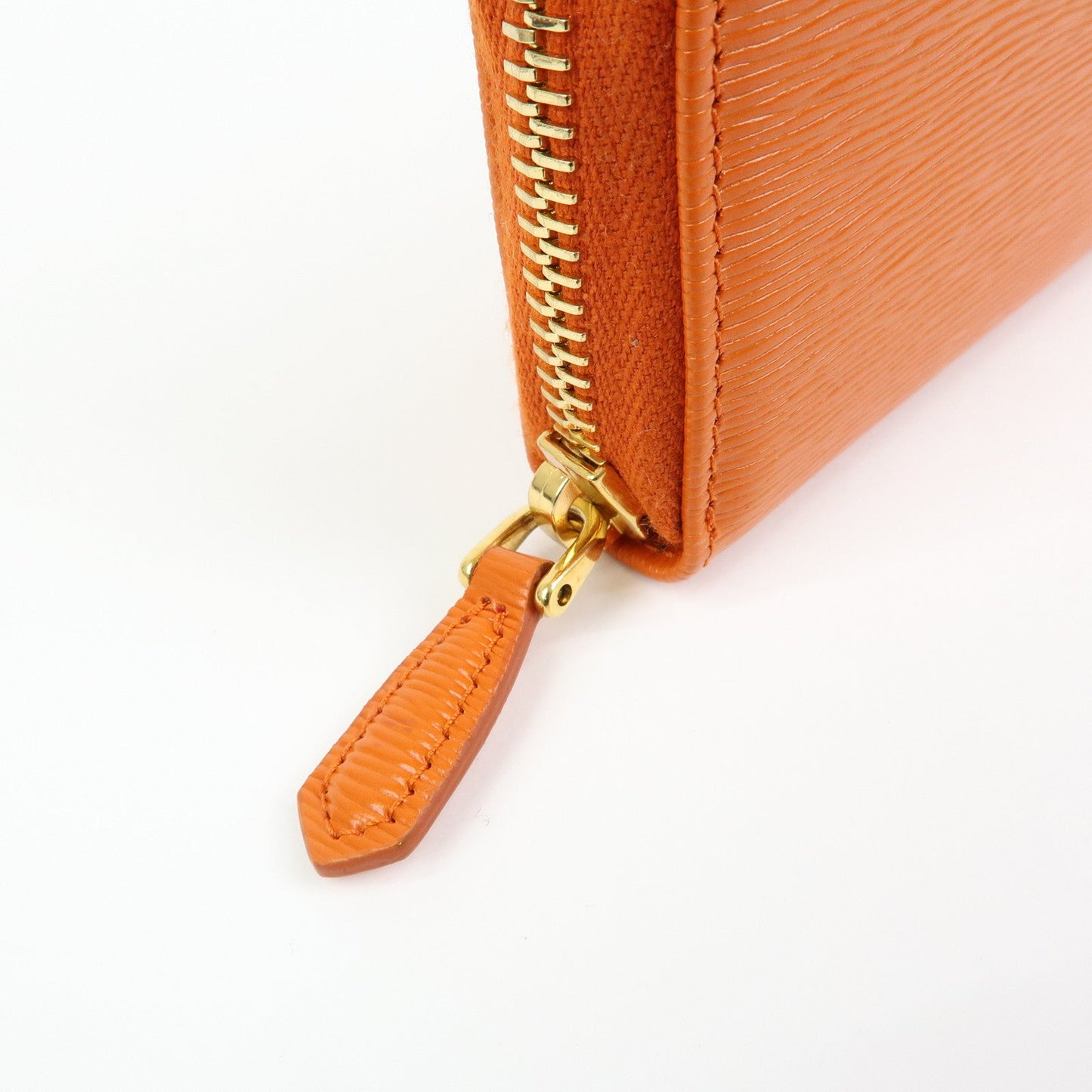 Prada Saffiano Leather Round Zippy 6 Rings Key Case Orange 1PG604【Pre-order】