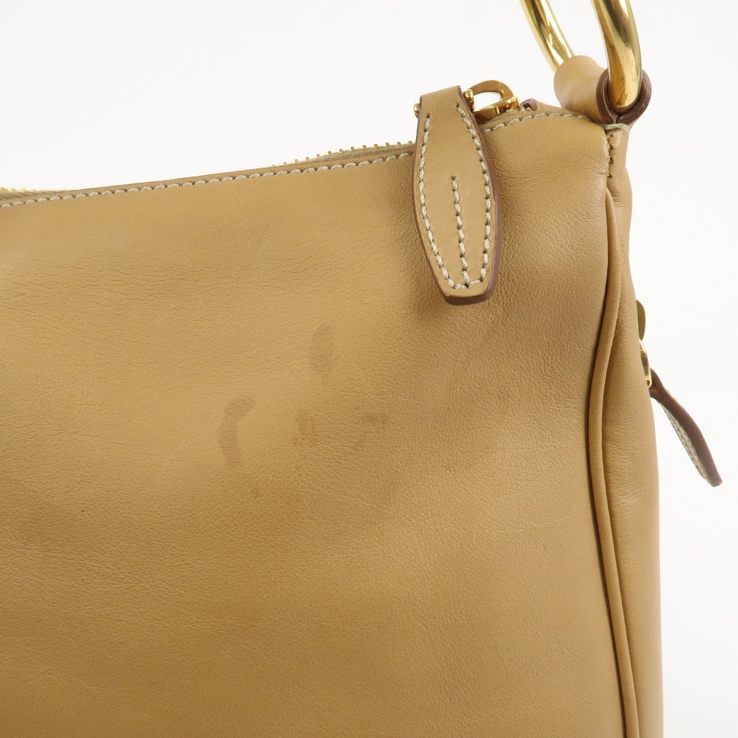 Prada Triangle Logo Leather Shoulder Bag Hand Bag Camel【Pre-order】