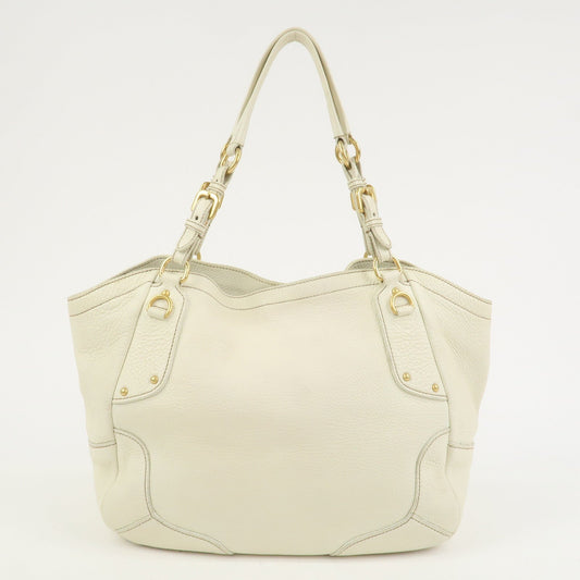 Prada Logo Calf Leather Tote Bag Shoulder Bag Ivory BR3844【Pre-order】