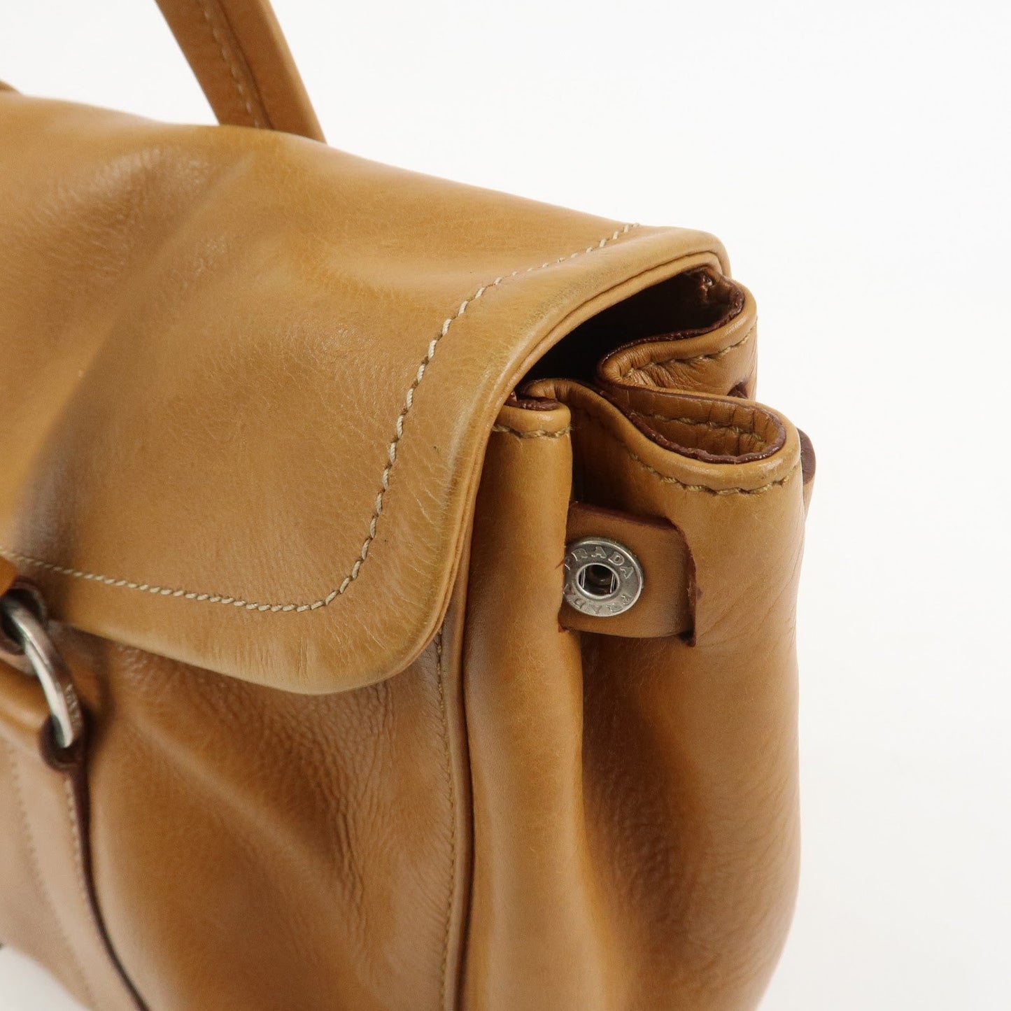 Prada Triangle Logo Leather Nylon Shoulder Bag Brown BR2418【Pre-order】