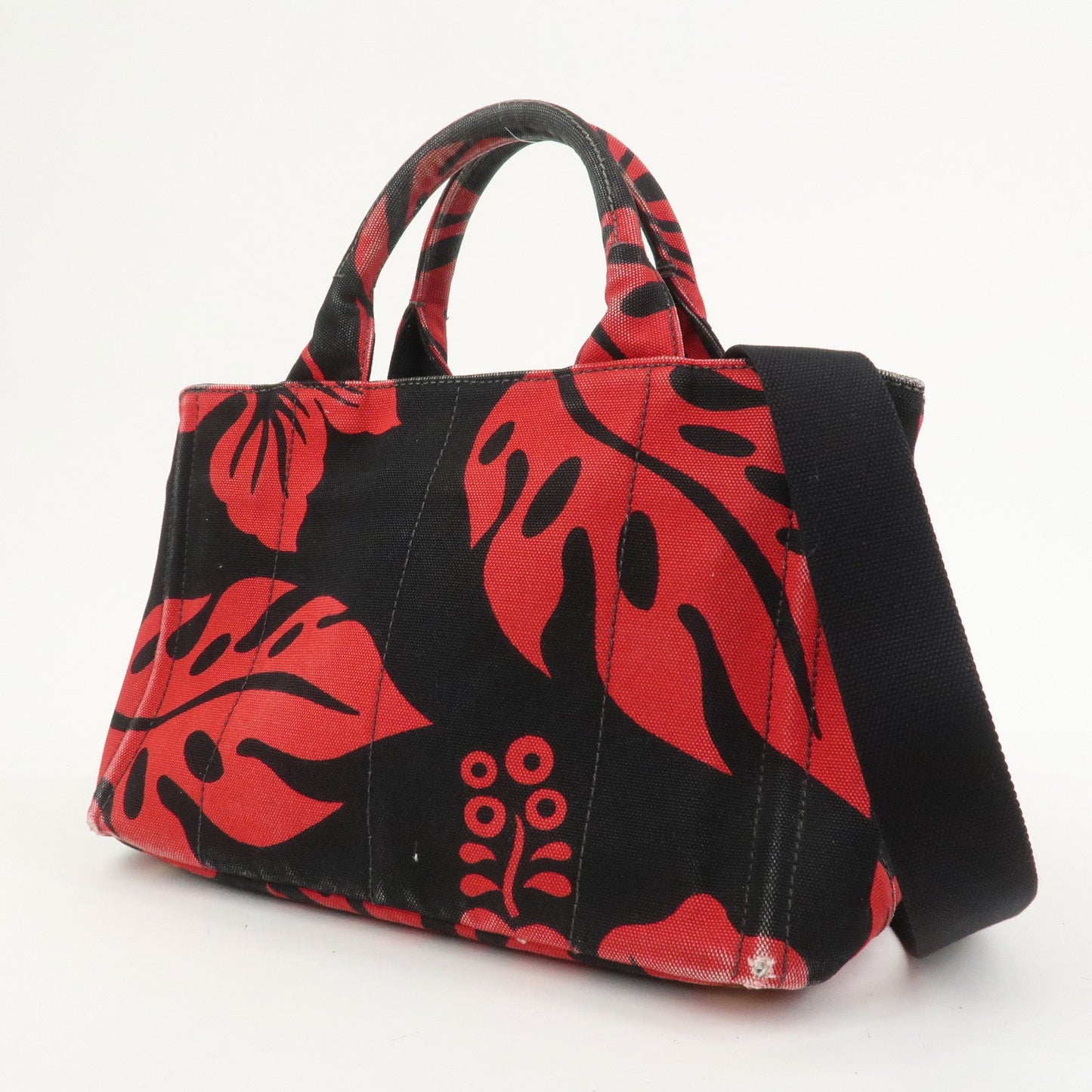 Prada Canapa Mini 2Way Bag Tote Bag Black Red BN2439G【Pre-order】