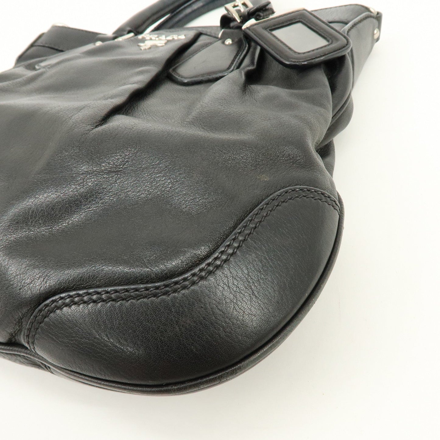 Prada Logo Leather 2Way Bag Hand Bag Shoulder Bag Black BN1226【Pre-order】
