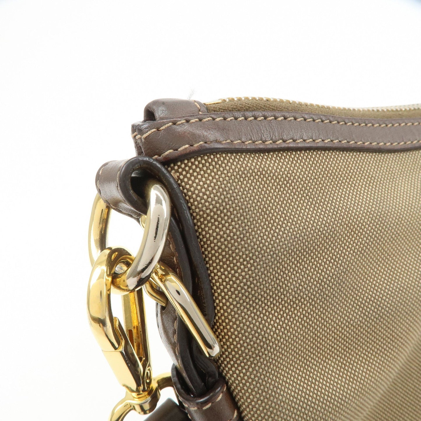 Prada Logo Jacquard Leather Shoulder Bag Beige Brown BT867A【Pre-order】